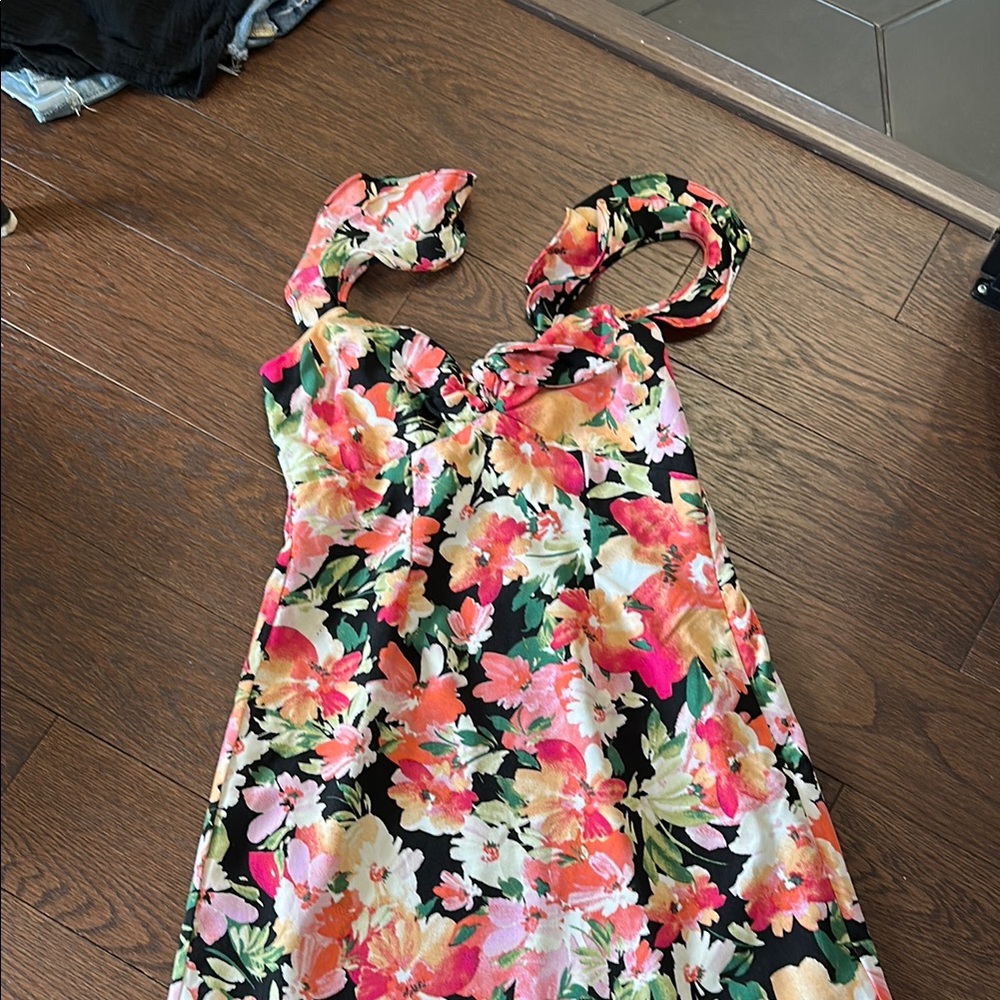 Vibrant Floral Print Dress